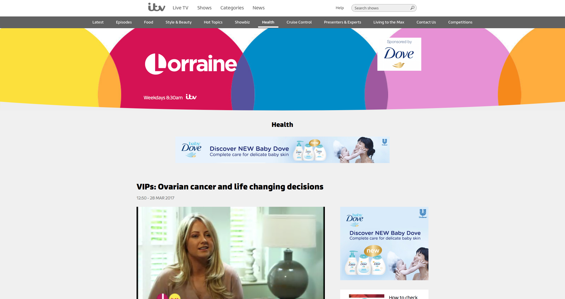 Screenshot of Charlotte on Lorraine